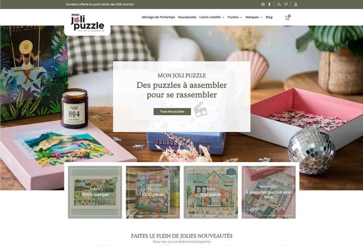 Boutique en ligne WordPress (WooCommerce) réalisé par Wycan pour Mon joli puzzle - Puzzles / Loisirs